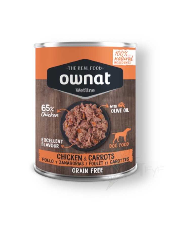 Latas de frango e cenoura de cão Ownat