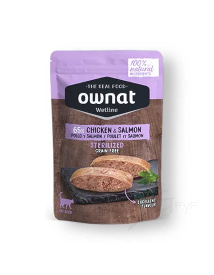 Wetline poulet et saumon sur chat Ownat