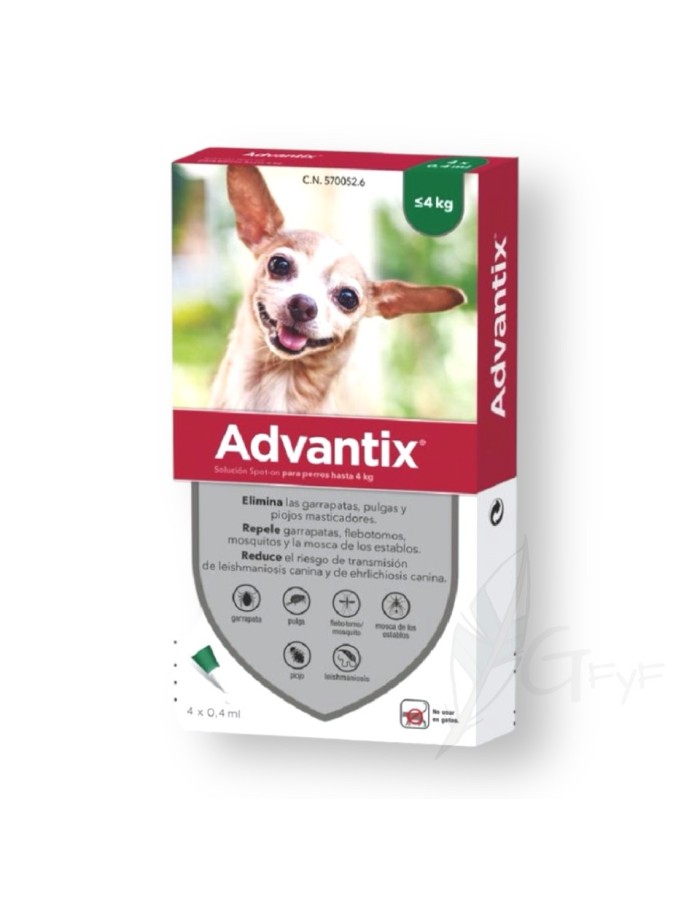 Advantix Pipeta antiparasitária com menos de 4Kg